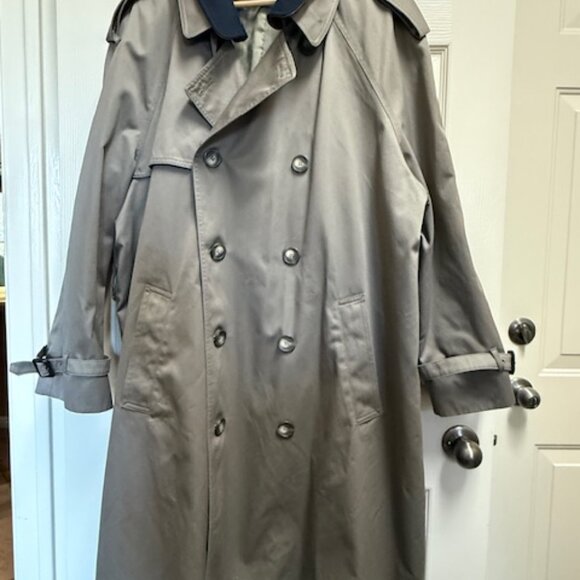 Polo Ralph Lauren Men’s Double-Breasted Trench Coat | Taupe Gray | Vintage 90s - Picture 4 of 5